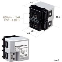 サンワサプライ USB2ポートUSB給電用コンセント ブラック色 TAP-KJUSB2BK 1個（直送品）