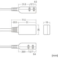 サンワサプライ マイクロタップ 2個口 1m ホワイト TAP-M61W 1個