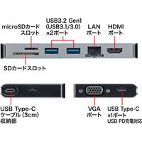 サンワサプライ USB Type-C ドッキングハブ USB-3TCH13S2 1個