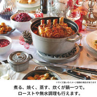 ストウブ （ Staub ） ピコ ココット ラウンド グレー 22cm 両手 鋳物 ホーロー 鍋 IH対応 【日本正規品】 40509-307