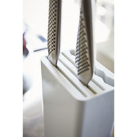 tower（タワー） キッチンナイフ＆ハサミスタンド 包丁 キッチンばさみ ホワイト 1個 山崎実業 キッチン収納