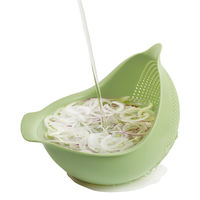 トリの水切りボウル Mサイズ グリーン 1個 MARNA マーナ