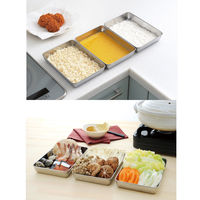 蓋付きステンレスバット・角型ザルセット（蓋×3枚、ザル×1枚、バット×3枚） 1セット アーネスト