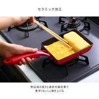 京セラ（KYOCERA） セラフォート フライパン 内面フッ素樹脂加工   卵焼きフライパン ガス火・IH対応 レッド CFF-EA-BRD