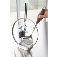 お玉＆鍋蓋スタンド プレート ホワイト 1個 山崎実業