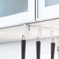 戸棚下キッチンツールフック プレート ホワイト 1個 山崎実業 キッチン収納