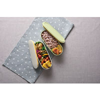 サーモス（THERMOS） フレッシュランチボックス 2段式 600ml ライトグリーン DJT-600W LTG 1個 弁当箱