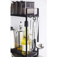 tower（タワー） コンロ横ラック2段 ブラック 1個 山崎実業 キッチン収納