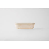 楽ランチボックス 1段 お弁当箱 抗菌 清潔 シンプル アイボリー 1個 マーナ