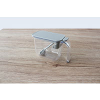 調味料ポット 調味料ケース グレー 1個 マーナ 小さじスプーン付 調味料入れ キッチン用品