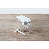 調味料ポット 調味料ケース ホワイト 1個 マーナ 小さじスプーン付 調味料入れ キッチン用品