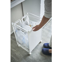 tower（タワー） 目隠し分別ダストワゴン 2分別 ホワイト 1個 山崎実業 【送料無料】