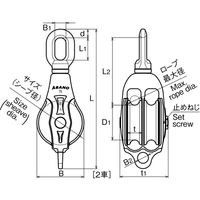 浅野金属工業 AKブロック3-A型オーフ/規格サイズ:75×2車 AK10146 1個（直送品）
