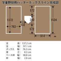 SP建材 ボックスSP 少年 学童 小学校 野球用 ステンレス製 バッターボックス 定規 BXSP-001 1個（直送品）