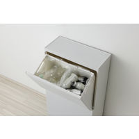 リス 通路で使える分別ダストボックス ワイド 2段 2P ゴミ箱 スリム 縦型 上段22.5L＋下段22.5L グレー GPRB058 1台