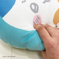 MORIPiLO ハチワレ クッション (ふわふわダイカットクッション) グッズ 背もたれ ブルー 33x43x10cm 可愛い 柔らかめ  キャラクター
