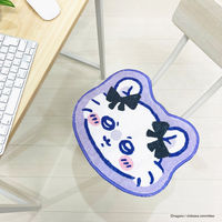 MORIPiLO 玄関マット チェアクッション ちいかわ モモンガ マット 室内用 多用途 滑り止め 小さめ 可愛い 約40×33cm リボンパープル