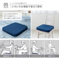 MORIPiLO 座布団 椅子 クッション 高反発高通気2層ファイバークッション ネイビー40x40x5cm 床置き対応 硬めAir Sleep Cushion
