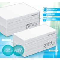 ペーパータオル 手のひらサイズミニ リサイクルパルプ シングル 300枚 エルヴェール  クリア 1セット（1個×35）