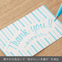 ぺんてる カラー筆ペン 筆タッチサインペン Neon Color 蛍光ブルー SES15C-FS 1セット（1本×10）