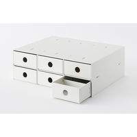 無印良品 再生ポリプロピレン入り小物収納ボックス６段 ホワイトグレー 約幅１１×奥行２４．５×高さ３２ｃｍ 良品計画