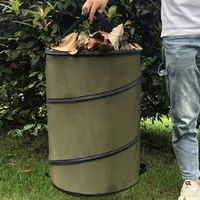 セーフラン安全用品 集草ガーデンバッグ(スプリング自立式) φ46x70cm 容量約113L カーキ C0109-113L 1個（直送品）