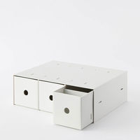 無印良品 ポリプロピレン小物収納ボックス3段 A4タテ ホワイトグレー 約幅11×奥行24.5×高さ32cm 良品計画（わけあり品）