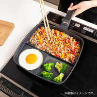 LIVPLUS フライパン 仕切り 3面 IH ガス火対応 タイパパン NDー4891 1個