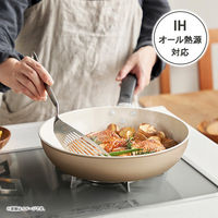 京セラ フライパン 26cm IH ガス火対応 セラミック加工 ベージュ CFー26CーWBG 1個