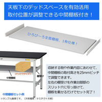 【車上渡し】山金工業 ワークテーブルLAB 実験台 耐薬品天板 中間棚付 半面棚付 ブラック SLK-1890TF-BKW 1台（直送品）