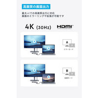 Anker USBハブ Type-C接続 HDMI /USB-A×3 USB-C 90W 4K対応 グレー A83570A0 1個