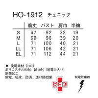 【再検品商品】ナガイレーベン 女子上衣 半袖 ホワイト L HO-1912（わけあり品）