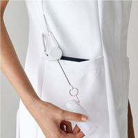 【再検品商品】住商モンブラン ナースジャケット　半袖 白/ネイビー 73-2421 5L 1枚（わけあり品）