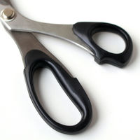 ミササ 右利き用ステンレス裁ちはさみ20cm 黒 キャップ付き 1丁 MIS8164