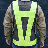 小野商事 安全ベスト 7cm幅反射テープ 大きめサイズ 紺×黄 No.741 No741 1着（わけあり品）