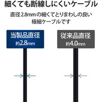 USBケーブル タイプC (A-C) 1m すきまに　持ち運びに  極細 ブラック MPA-ACX10BK エレコム 1個