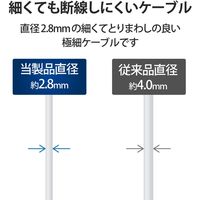 USBケーブル タイプC (A-C) 2m すきまに　持ち運びに  極細 ホワイトフェイス MPA-ACX20WF2 エレコム 1個（直送品）