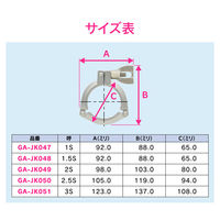 カクダイ ガオナ 3Kクランプ 1.5S ヘルール継手 サニタリー配管 GA-JK048 1個