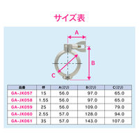 カクダイ ガオナ 2Kクランプ 2S ヘルール継手 サニタリー配管 GA-JK059 1個