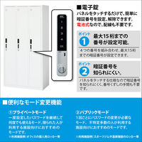 スマイル 更衣室ロッカー OAスチールロッカー 3連3人用 プッシュ錠(電子錠) ホワイト 幅900×奥行515×高さ1790mm 1台（3梱包）（取寄品）