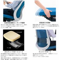 【組立設置込】コクヨ シロッコ ローバック 白脚 肘無 ナイロンキャスター 背座同色 ホワイトグレー×プルシアンブルー 1脚（直送品）