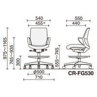 【組立設置込】コクヨ ピコラ ハイチェア ローバック ゴム単輪キャスター ホワイトグレー×ソフトグレー 1脚（直送品）