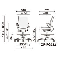 【組立設置込】コクヨ ピコラ ハイチェア ハイバック ナイロンキャスター ブラック×ソフトグレー 1脚（直送品）