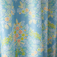 スミノエ デザインライフ セミオーダー カーテン ミックスブーケ 1000×950mm ブルー 1セット(2枚入)（直送品）