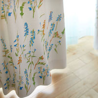 スミノエ デザインライフ セミオーダー カーテン コレット 2100×1850mm ブルー 1セット(2枚入)（直送品）