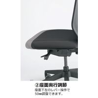 くろがね工作所 Dauphin to-syncチェア 肘付 ランバーサポート付 ブラック×ブルー JC-TS220BF(TA41) 1脚（直送品）