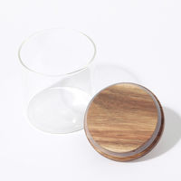 ウッドロングガラスキャニスター(700ml) クリア LAKOLE/ラコレ