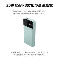グリーンハウス リン酸鉄モバイルバッテリー PD20対応 10000mAh ブラック GH-LFMBPA100-BK 1個
