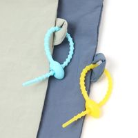 LABELフラットポーチＬ ブルー studio CLIP