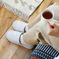 スリッパ 外縫いタイプ 室内 洗濯可 静音 滑り止め付 Mサイズ ベージュ 1足 オリジナル